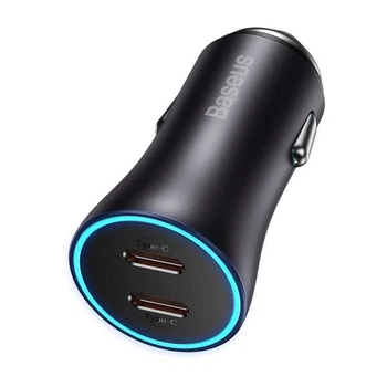 Автомобільний зарядний пристрій Baseus Golden Contactor Pro Fast Charger 2xUSB-C 40W Dark Gray (CGJP000013)