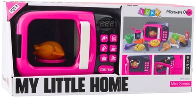 Микроволновка игрушечная LeanToys My Little Home с аксессуарами 18 элементов розовый 749648 (5905991085652)