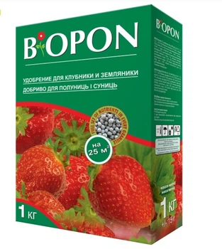 Удобрение для клубники и земляники Вiopon, минеральное, гранулированное, 1кг