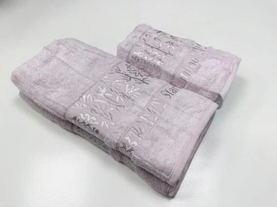 Набор 2 махровых полотенца для ванной RUBY BAMBOO, ліловий 70*140см + 50*90см