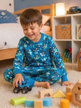 Детская пижама "Monster Truck" 92 размера 95% хлопок + 5% лайкра
