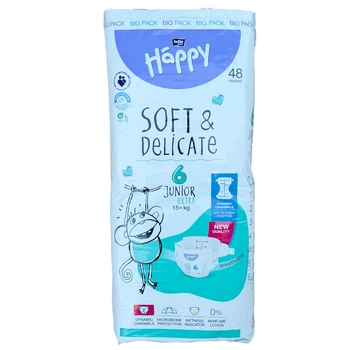 Подгузники Bella Baby Happy Soft Delicate 6 Junior Extra (15+кг), 48 шт