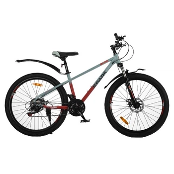 Велосипед SPARK BLINK (колеса - 26", сталева рама - 15") сірий з червоним