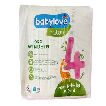 Подгузники Babylove Nature 4 Maxi (8-14 кг), 34 шт