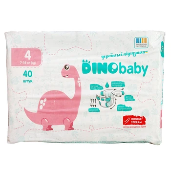Подгузники Dino Baby 4 (7-14 кг), 40 шт