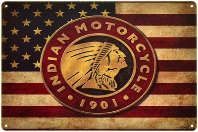 Металева табличка "Indian Motorcycle 1901" (ms-105053)