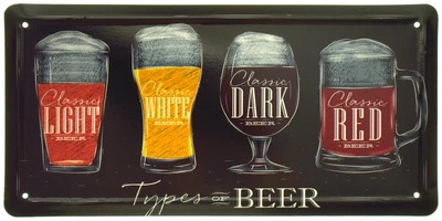 Металева табличка "Types Of Beer (Із Різними Видами Пива)" (ms-105075)