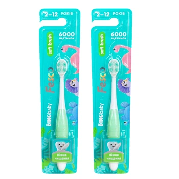 Дитяча зубна щітка Fesco Soft brush 2-12р. 2шт салатова
