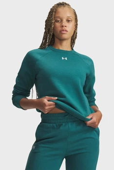 Жіночий зелений світшот UA Rival Fleece Crew Under Armour M 1379508-338