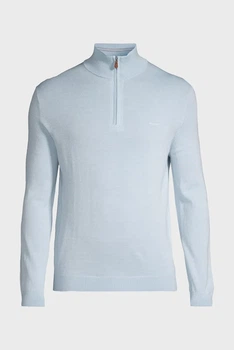 Чоловіча блакитна вовняна кофта EXTRAFINE MERINO WOOL HALF ZIP Gant XXL 8050206