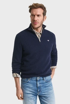 Чоловіча темно-синя кофта MICRO TEXTURE HZ Gant M 8030262