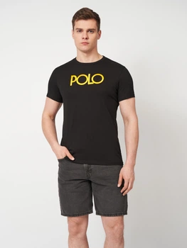 Футболка хлопковая длинная мужская Polo Ralph Lauren 11739 S Черная с вышивкой (smt2000000045672)