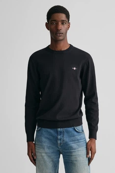 Чоловічий чорний джемпер CLASSIC COTTON C-NECK Gant S 8030561
