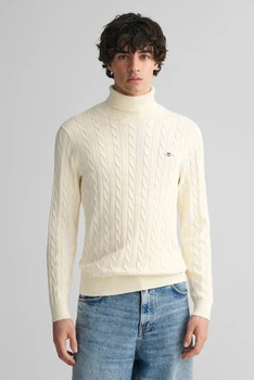 Чоловічий білий гольф COTTON CABLE TURTLE NECK Gant XL 8050607