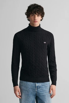 Чоловічий чорний гольф COTTON CABLE TURTLE NECK Gant S 8050607