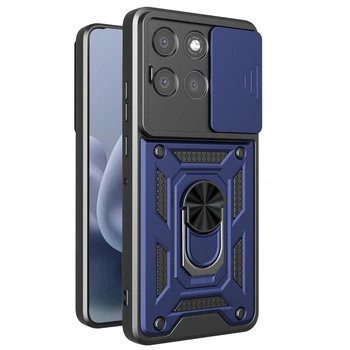 Чехол Fiji Camera Defence для Motorola G86 5G бампер с защитой камеры и подставкой Dark Blue