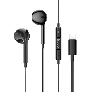 Навушники HOCO M111 Primero Lightning, дротові вакуумні, з мікрофоном і пультом, для iPhone, чорні