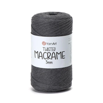 Шпагат для декору YarnArt twisted macrame 3mm 250г темно-сірий (№758)