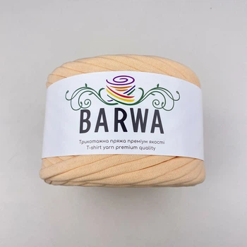 Пряжа стрічкова Barwa трикотажна плоска для в'язання макраме персик №22
