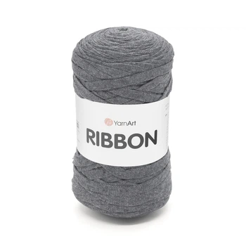 Пряжа плоска YarnArt Ribbon 250г для макраме в'язання темно-сіра (№758)