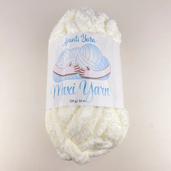 Пряжа для в'язання руками Avanti Maxi Yarn мікрополіестер молочна (№02)
