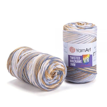 Шпагат градієнт YarnArt twisted macrame 3mm VR 250г блакитна карамель (918)