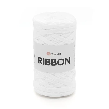Пряжа плоска YarnArt Ribbon 250г для макраме в'язання біла (№751)