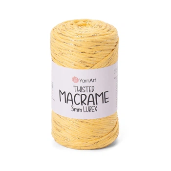 Шпагат YarnArt люрекс макраме 3мм жовтий (764)