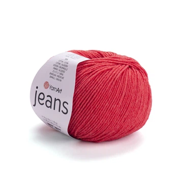 Пряжа YarnArt Jeans для в'язання 50г яскраво-червона (№26)