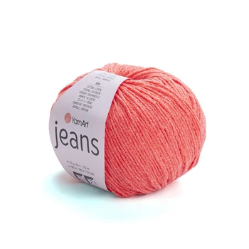 Пряжа YarnArt Jeans для в'язання 50г корал (№61)