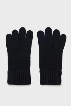 Жіночі темно-сині вовняні рукавички WOOL KNITTED GLOVES Gant OS 4930017