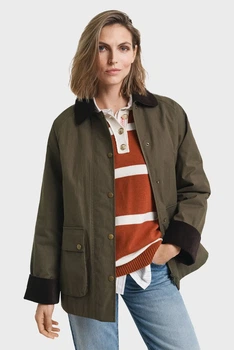 Жіноча темно-зелена вощана куртка WAXED COTTON BARN Gant L 4700382