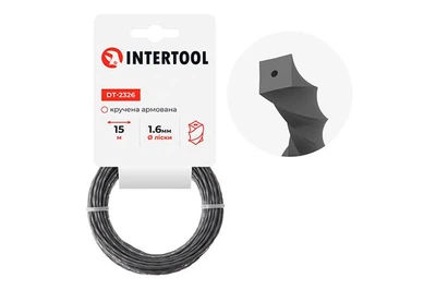 Леска для триммера Intertool 1.6мм x 15м квадрат крученый армированный