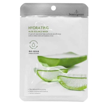 Маска для обличчя тканинна BeauuGreen з екстрактом алое Hydrating Aloe Essence Mask 23 г