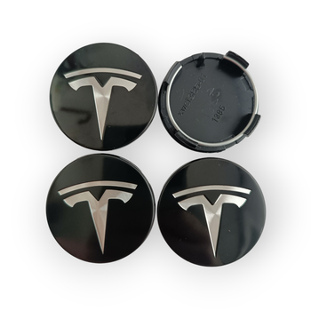 Комплект ковпачків для дисків Tesla ( 4шт, чорний+хром )