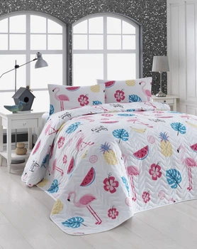Покривало стьобане з наволочками Eponj Home - Kokteyl beyaz білий 200x220