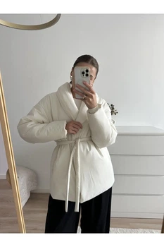 Куртка з поясом OW025 2501110970306 M/L Молочний