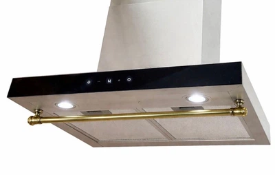 Вытяжка Luxor Supra Bel Classico F 60 SS Turbo 1450 LED 4 скорости турбины + бронзовый Vintage, нержавеющая сталь