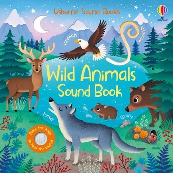 Книга для детей со звуковыми эффектами Wild Animals Sound Book. Usborne. ISBN: 9781474991803