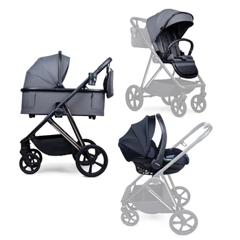 Універсальна коляска 3в1 Ninos Amor Deep Grey з автокріслом 0+