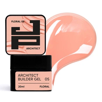 Билдер-гель густой Jerden Proff Architect Builder Gel 05 Floral для наращивания и моделирования нежный розовый 20 мл