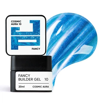 Билдер-гель Jerden Proff Fancy Builder Gel 10 Cosmic Aura для наращивания и моделирования с эффектом хамелеона синий 20 мл