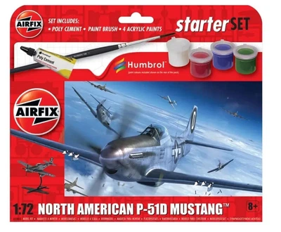 Стартовий набір для моделізму 1:72 літак Starter Set - North American P51D Mustang Airfix A55013