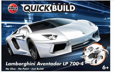 Збірна модель конструктор суперкар Lamborghini Aventador білий QUICKBUILD Airfix J6019