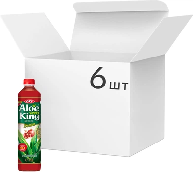 Упаковка фруктового напитка OKF Aloe Vera King Pomegranate 1.5 л х 6 шт (8809041426464)