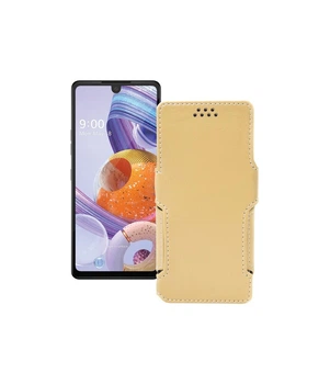 Чохол-книжка з екошкіри для телефону LG Stylo 6 Бежевий