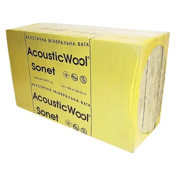 Акустична мінеральна вата для звукоізоляції стін і стелі AcousticWool Sonet Concept 50 мм 1000×600 мм, 6 м²/уп
