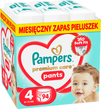 Підгузки-трусики Pampers Premium Care Pants Розмір 4 (9-15 кг) 94 шт (8006530320160)