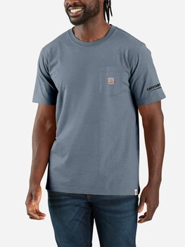Футболка бавовняна довга чоловіча Carhartt 107052 HN7 M Темно-синя (800070358357)