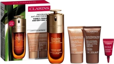 Zestaw do pielęgnacji twarzy Clarins Double Serum and Extra Firming Serum 50 ml + Krem na dzień 15 ml + Krem na noc 15 ml + Krem pod oczy 3 ml (3666057413360)